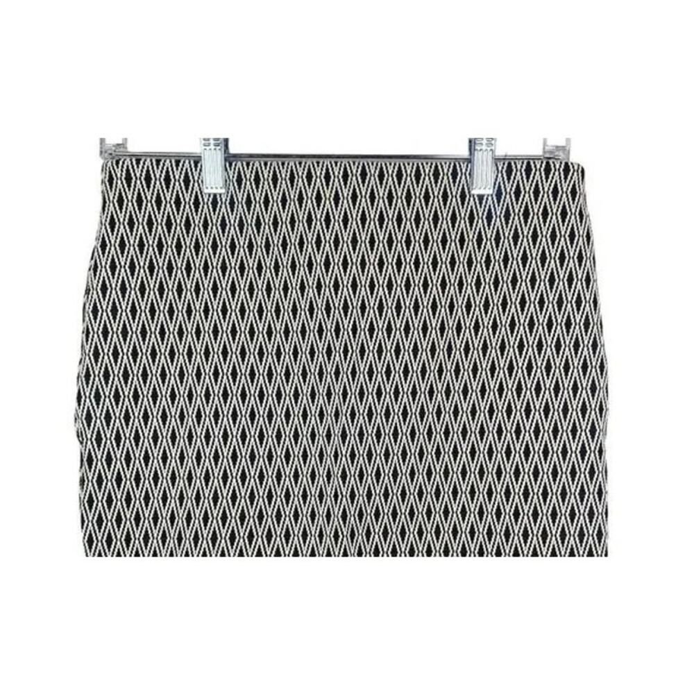 Zara Texture Pullon Diamond Mini Stretch Skirt Band Elastic Waist S Black White - Picture 3 of 15